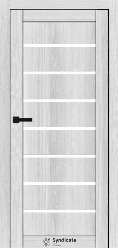 Двері Syndicat Doors PVC 102 Сіра структура сатинове скло